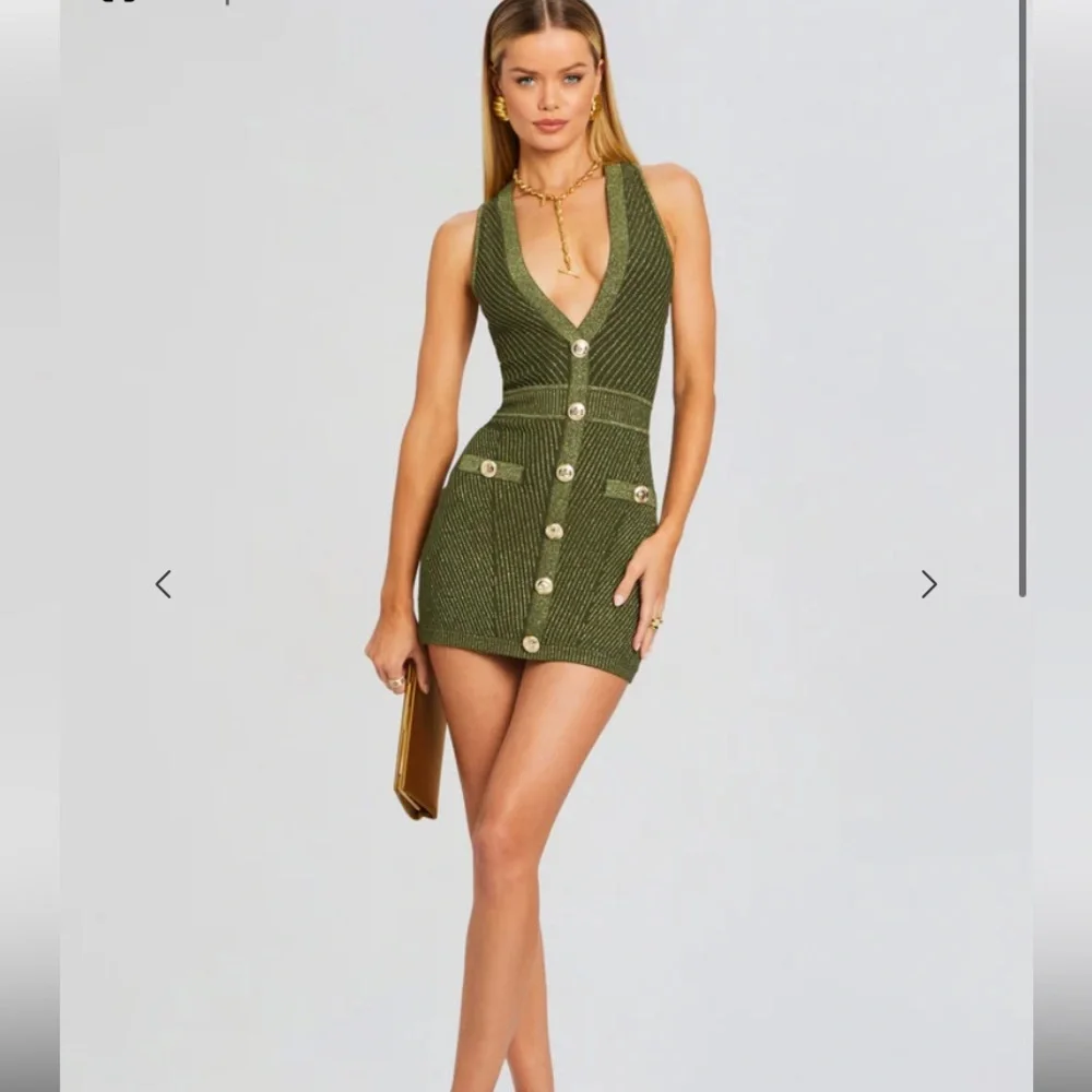 Retrofête Green Ellison Rob Knit Mini Dress - Picture 1 of 9